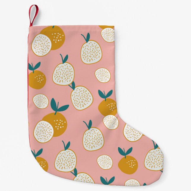 fruit seamless pattern background, print pattern small christmas stocking (Front)