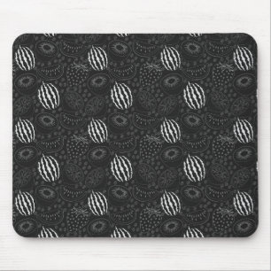 Fruit seamless pattern black and white Tropical Mouse Pad