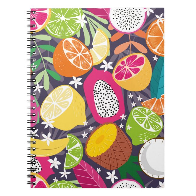 Fruit seamless pattern, collection of exotic tropi notebook (Front)