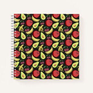 Fruit seamless pattern   colorful tropical fruit notebook