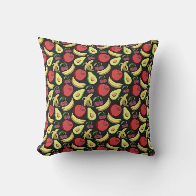 Fruit seamless pattern | colourful tropical fruit cushion (Front)
