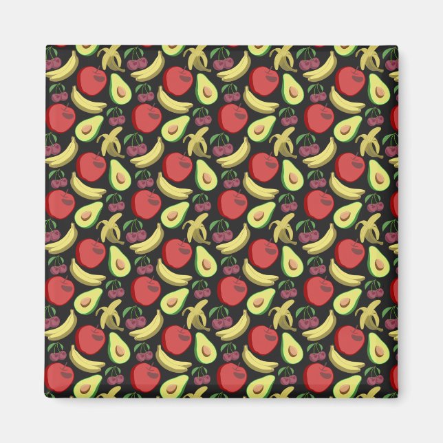 Fruit seamless pattern | colourful tropical fruit magnet (Front)