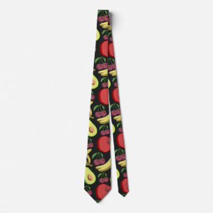 Fruit seamless pattern colourful tropical fruit tie