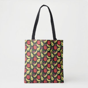 Fruit seamless pattern   colourful tropical fruit tote bag
