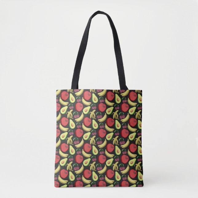 Fruit seamless pattern | colourful tropical fruit tote bag (Front)