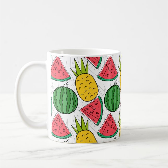Fruit seamless pattern | Fruit surface pattern 10 Coffee Mug (Left)