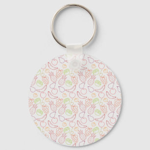 Fruit seamless pattern Fruit surface pattern 12 Key Ring