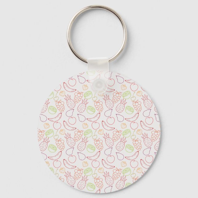 Fruit seamless pattern | Fruit surface pattern 12 Key Ring (Front)