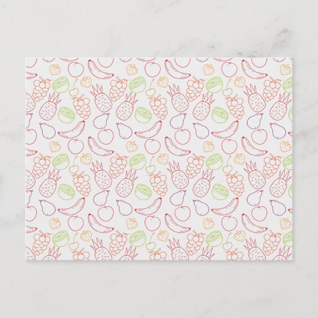 Fruit seamless pattern | Fruit surface pattern 12 Postcard (Front)