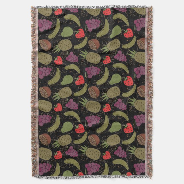 Fruit seamless pattern | Fruit surface pattern 13 Throw Blanket (Front Vertical)
