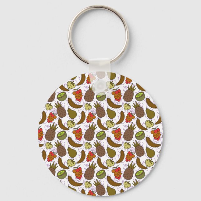 Fruit seamless pattern | Fruit surface pattern 14 Key Ring (Front)
