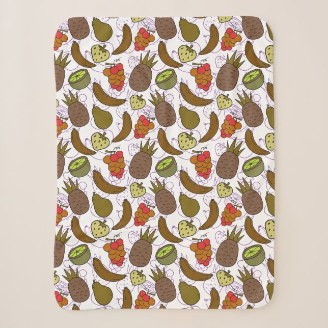 Fruit seamless pattern | Fruit surface pattern 14 Sherpa Blanket (Front)
