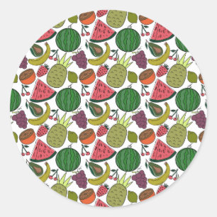 Fruit seamless pattern   Fruit surface pattern 15 Classic Round Sticker