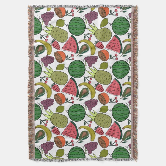 Fruit seamless pattern | Fruit surface pattern 15 Throw Blanket (Front Vertical)