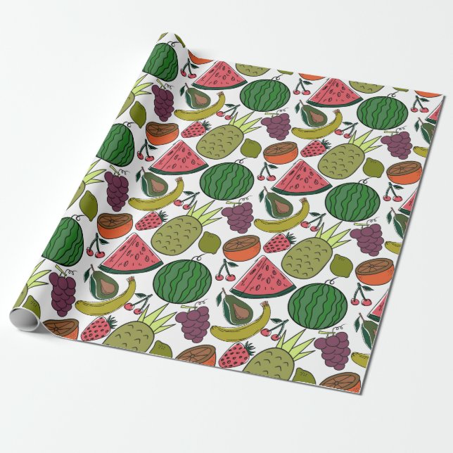 Fruit seamless pattern | Fruit surface pattern 15 Wrapping Paper (Unrolled)