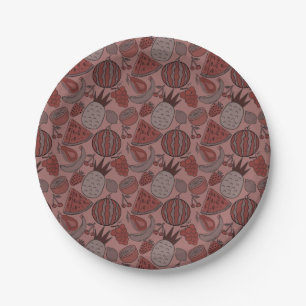 Fruit seamless pattern   Fruit surface pattern 16 Paper Plate