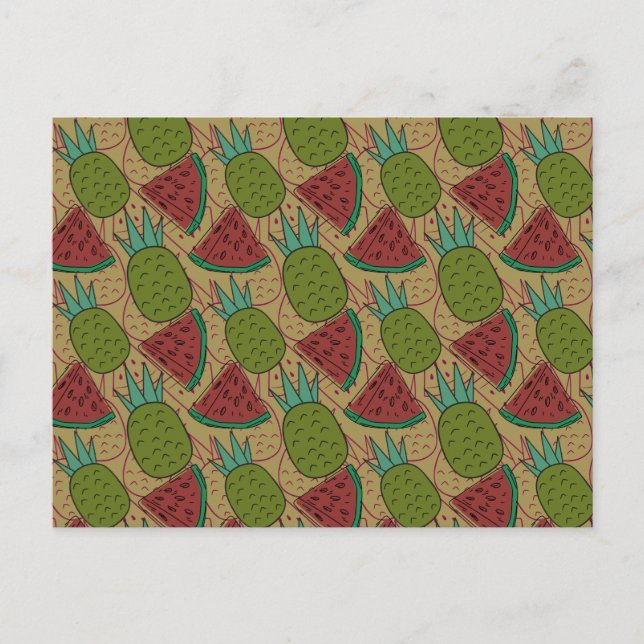 Fruit seamless pattern | Fruit surface pattern 17 Postcard (Front)