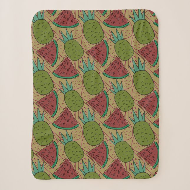 Fruit seamless pattern | Fruit surface pattern 17 Sherpa Blanket (Front)