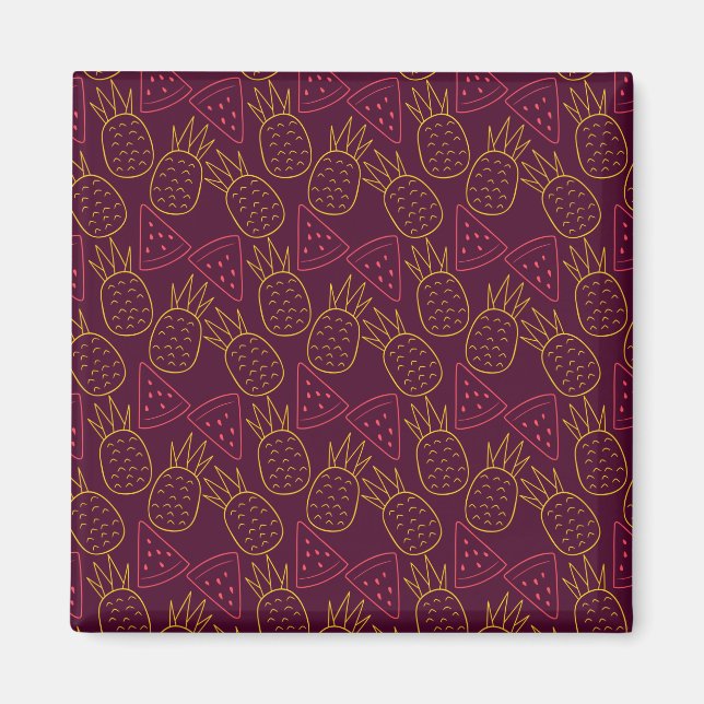 Fruit seamless pattern | Fruit surface pattern 18 Magnet (Front)