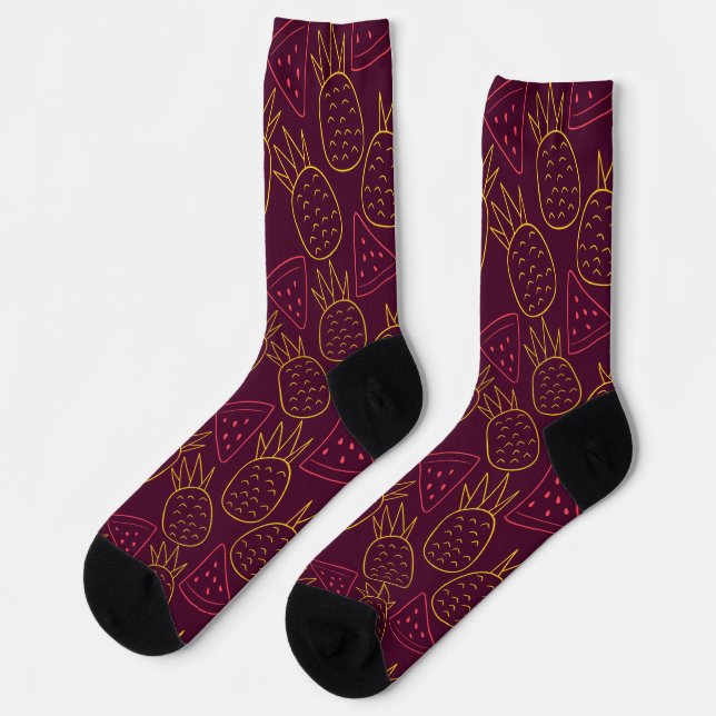 Fruit seamless pattern | Fruit surface pattern 18  Socks (Left)