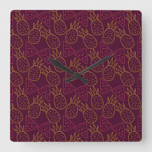 Fruit seamless pattern   Fruit surface pattern 18 Square Wall Clock