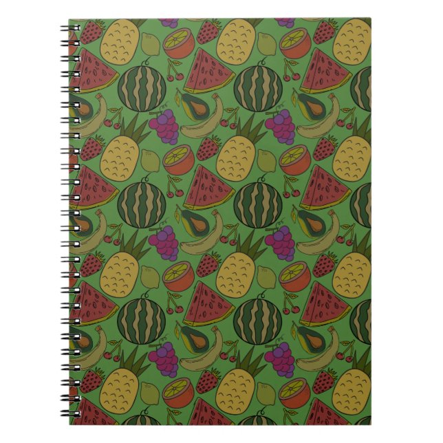 Fruit seamless pattern | Fruit surface pattern 19 Notebook (Front)