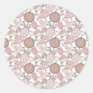 Fruit seamless pattern Fruit surface pattern 1 Classic Round Sticker