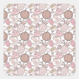 Fruit seamless pattern Fruit surface pattern 1 Square Sticker