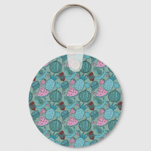Fruit seamless pattern   Fruit surface pattern 20 Key Ring