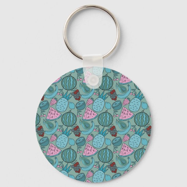 Fruit seamless pattern | Fruit surface pattern 20 Key Ring (Front)
