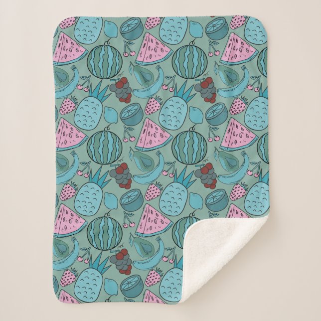 Fruit seamless pattern | Fruit surface pattern 20 Sherpa Blanket (Front)