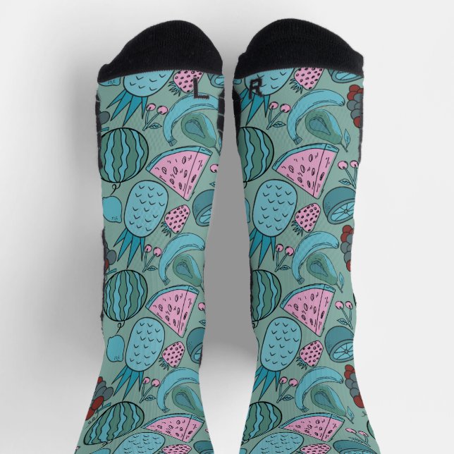 Fruit seamless pattern | Fruit surface pattern 20 Socks (Top)