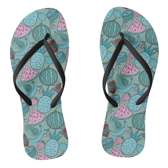 Fruit seamless pattern | Fruit surface pattern 20 Thongs (Footbed)