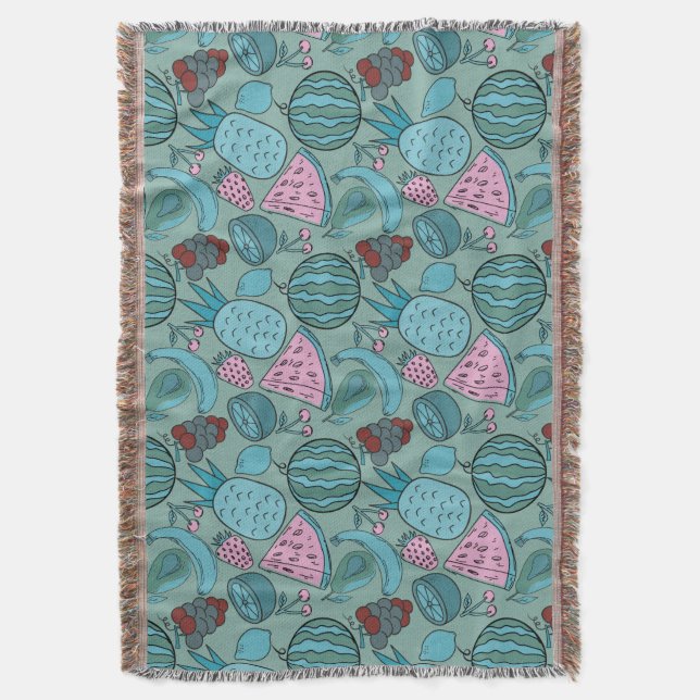 Fruit seamless pattern | Fruit surface pattern 20 Throw Blanket (Front Vertical)