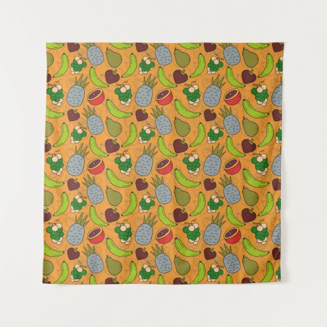 Fruit seamless pattern | Fruit surface pattern 23 Tapestry (Front)