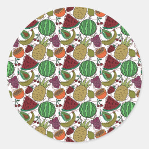 Fruit seamless pattern Fruit surface pattern 25 Classic Round Sticker