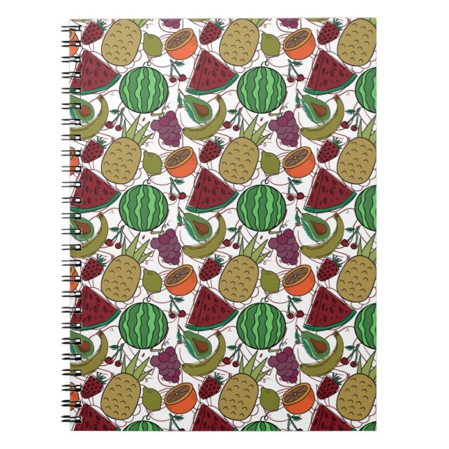 Fruit seamless pattern | Fruit surface pattern 25 Notebook (Front)