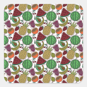 Fruit seamless pattern Fruit surface pattern 25 Square Sticker