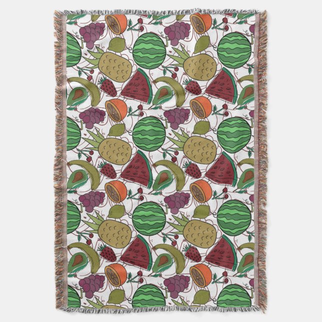 Fruit seamless pattern | Fruit surface pattern 25 Throw Blanket (Front Vertical)