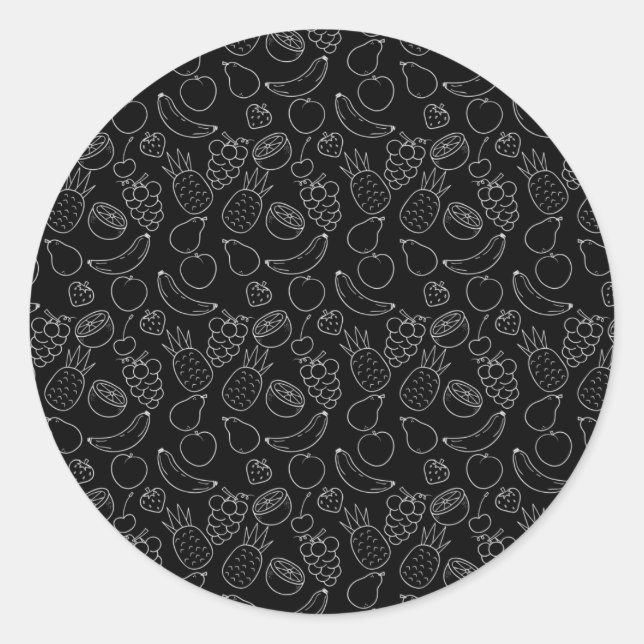 Fruit seamless pattern | Fruit surface pattern 2 Classic Round Sticker (Front)