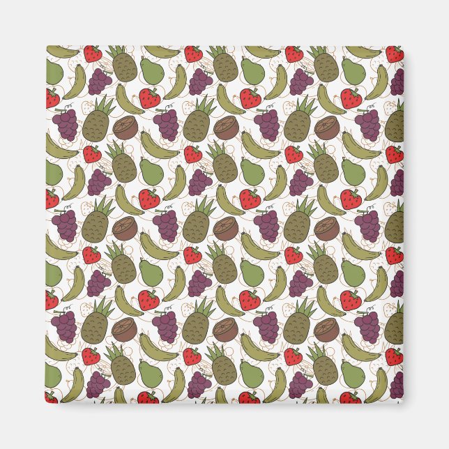 Fruit seamless pattern | Fruit surface pattern 31 Magnet (Front)