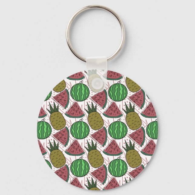 Fruit seamless pattern | Fruit surface pattern 35 Key Ring (Front)