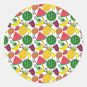 Fruit seamless pattern   Fruit surface pattern 37 Classic Round Sticker