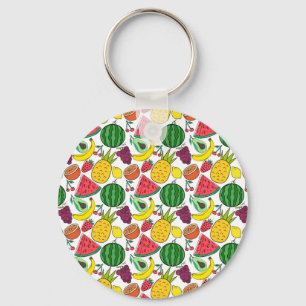 Fruit seamless pattern   Fruit surface pattern 37 Key Ring