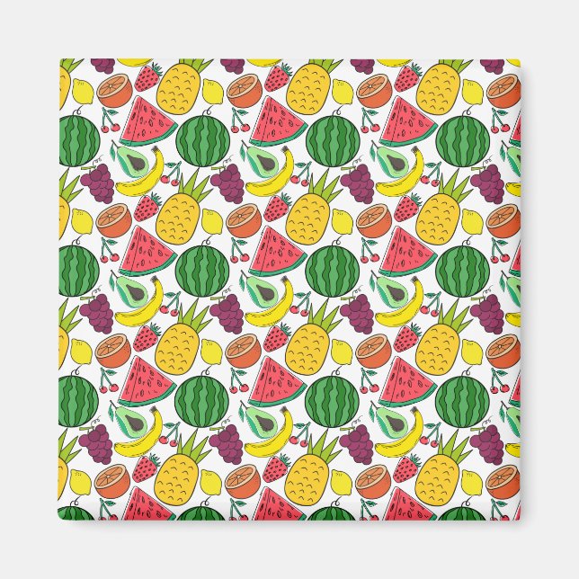Fruit seamless pattern | Fruit surface pattern 37 Magnet (Front)