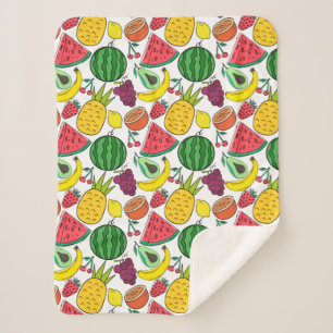 Fruit seamless pattern Fruit surface pattern 37 Sherpa Blanket