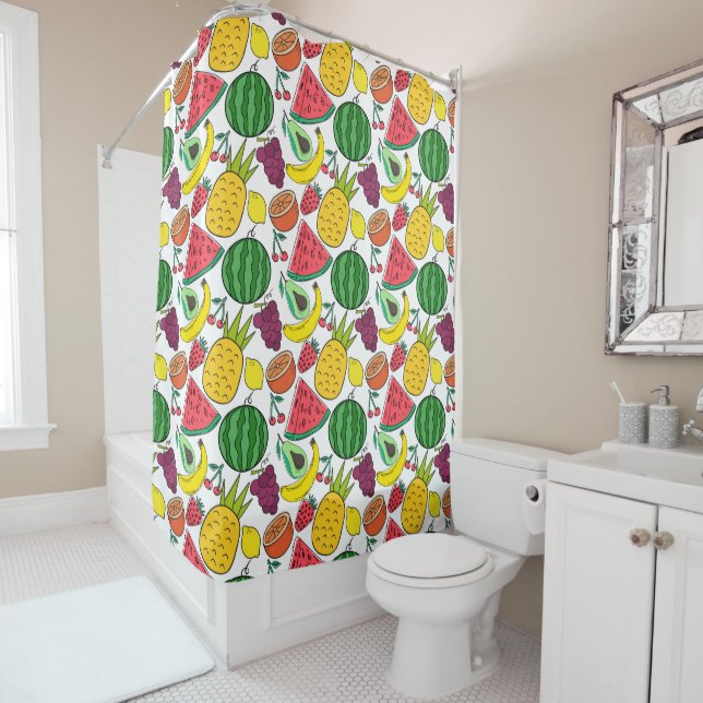 Fruit seamless pattern | Fruit surface pattern 37 Shower Curtain (In Situ)