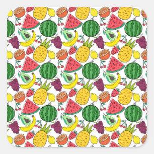 Fruit seamless pattern   Fruit surface pattern 37 Square Sticker