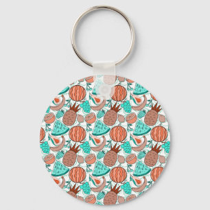 Fruit seamless pattern Fruit surface pattern 39 Key Ring