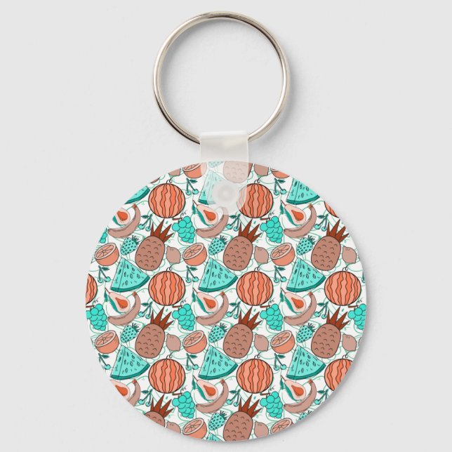 Fruit seamless pattern | Fruit surface pattern 39 Key Ring (Front)